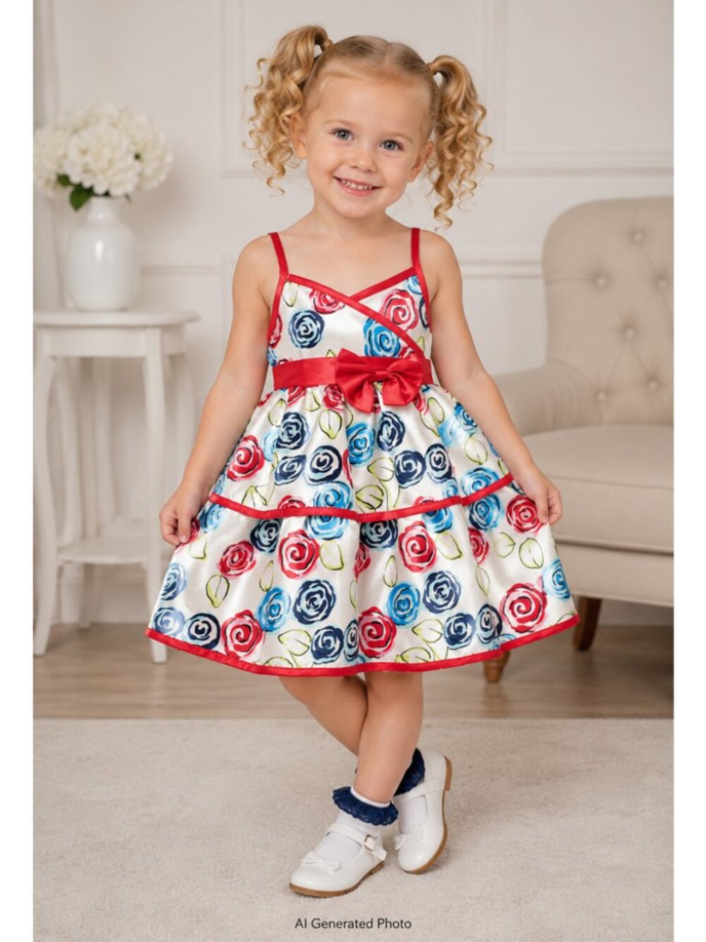 Hello Gorgeous Sleevelss Floral Dress Size 3T